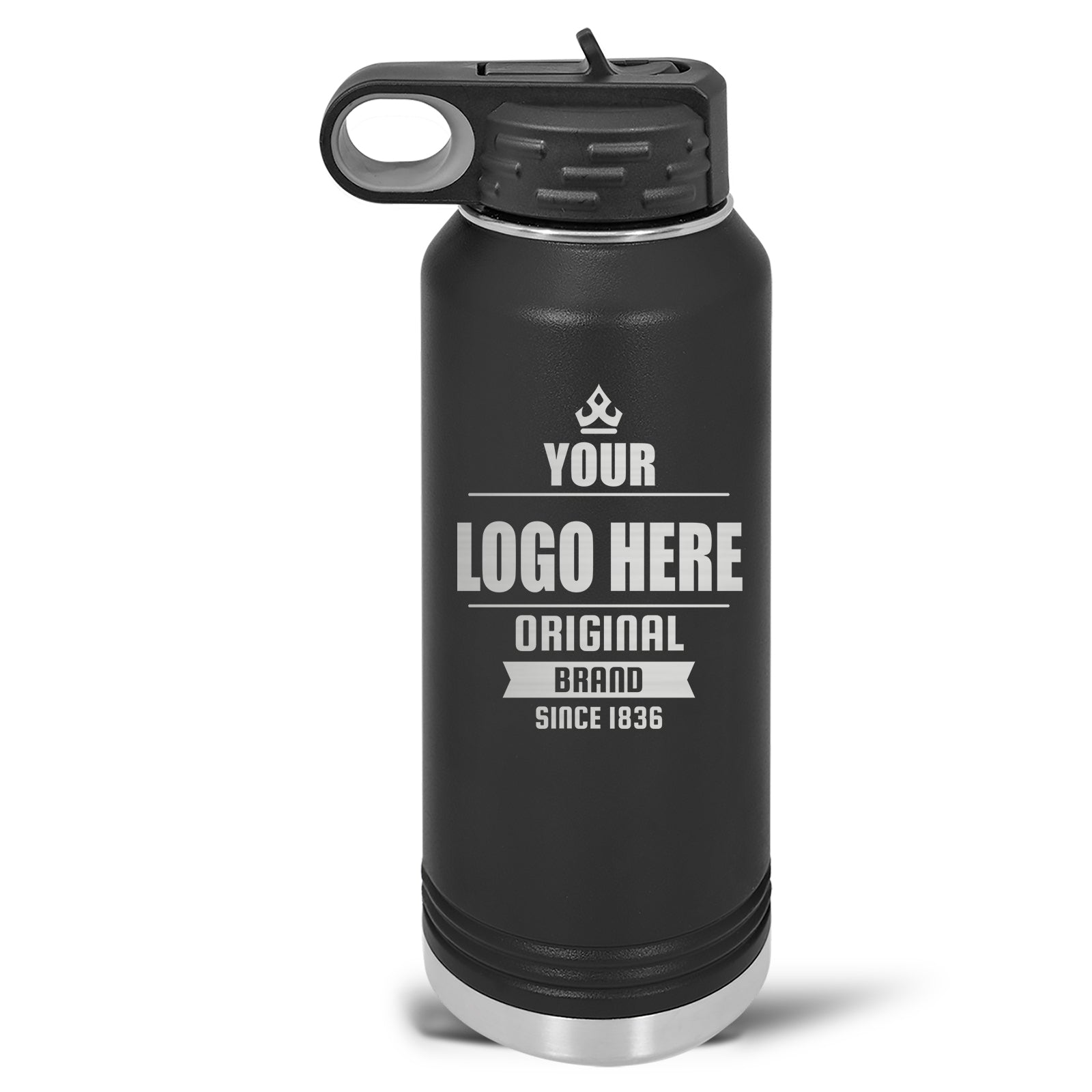 Hiking Water Bottle 32 Oz, Custom Insulated Stainless Steel